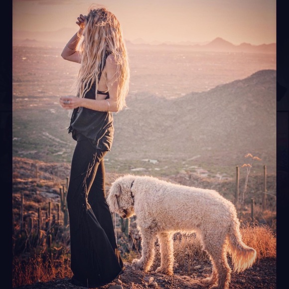 SHORT LENGTH Hip Hugger Fringe Bell Bottoms in BLACK SOLID - Sizes XS S M L XL - Picture 3 of 13